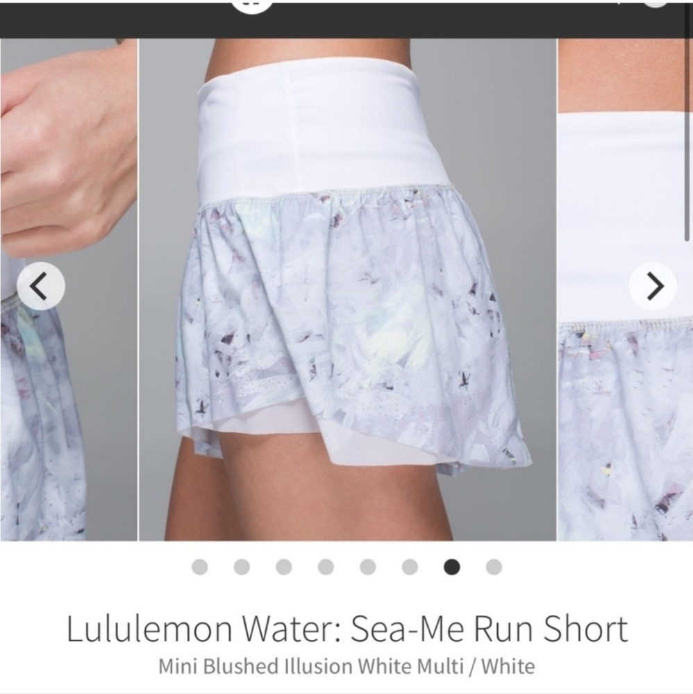 Lululemon Water: Sea-Me Run ShortMini Blushed Illusion White Multi / White - Picture 3 of 4